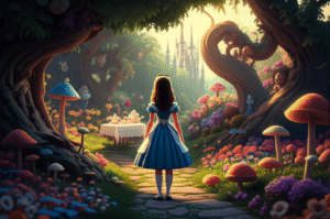 Alice no País das Maravilhas.